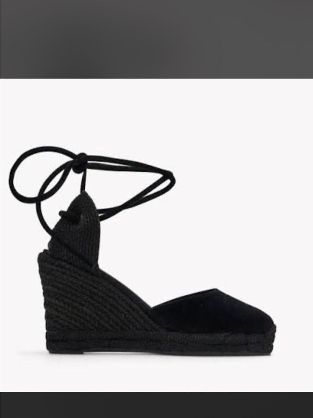 Soludos Black Wedge Espadrille Ankle-Tie Sandals - Women Size 39 BNWT